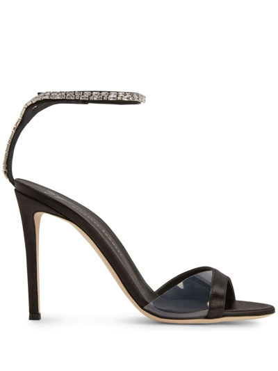 Shop Giuseppe Zanotti Leeah Crystal Sandals In Black