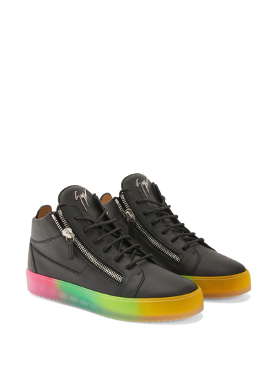 Shop Giuseppe Zanotti Kriss Rainbow Sole Sneakers In Black
