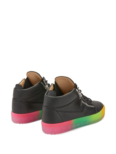 Shop Giuseppe Zanotti Kriss Rainbow Sole Sneakers In Black