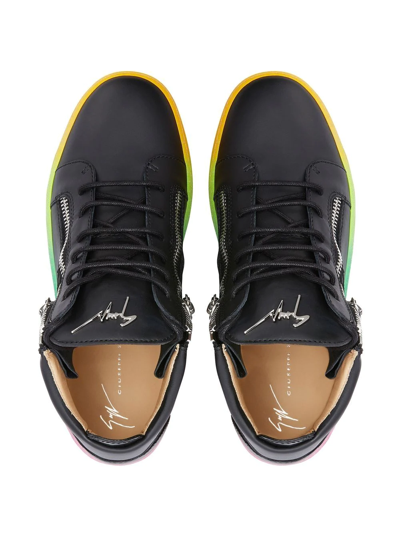 Shop Giuseppe Zanotti Kriss Rainbow Sole Sneakers In Black