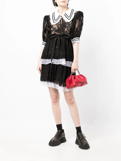 Shop Charles Jeffrey Loverboy Goth Tiered Lace Dress In Black