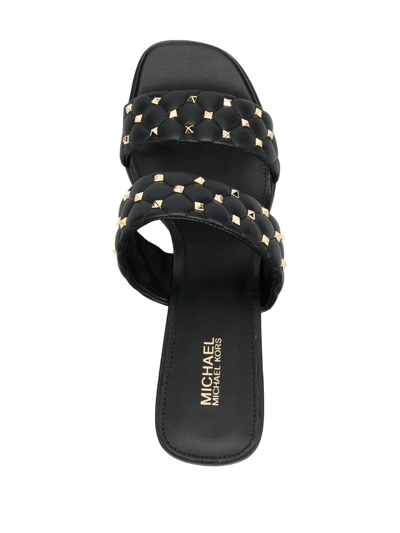 Shop Michael Michael Kors Studded Open-toe Sandals In Black