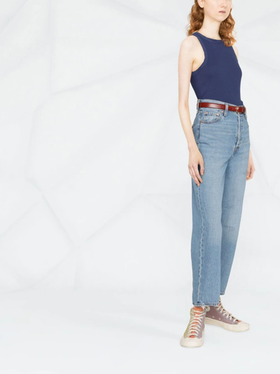 Levi's Ribcage Straight-leg High-rise Stretch-denim Jeans In Blue