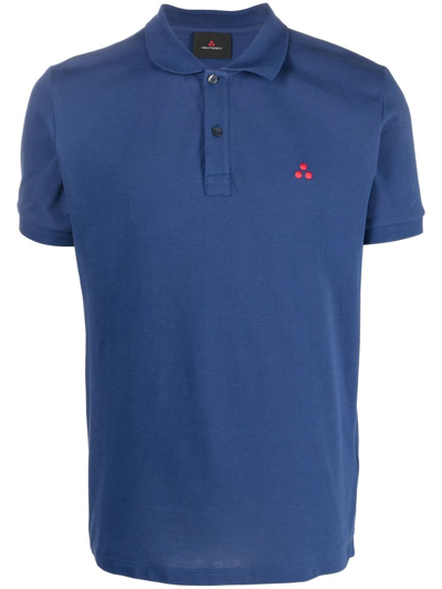 Peuterey Embroidered Logo Polo Shirt In Blue