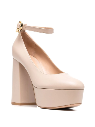 Shop Gianvito Rossi Manila 120mm Leather Platform Pumps In Neutrals