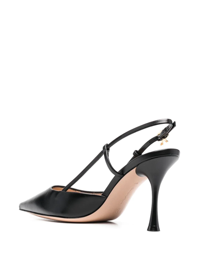 Gianvito Rossi 85mm Ascent Leather Slingback Pumps In Black