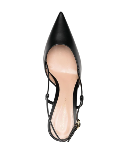 Gianvito Rossi 85mm Ascent Leather Slingback Pumps In Black