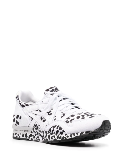 Shop Comme Des Garçons Shirt Leopard-print Panel Sneakers In White