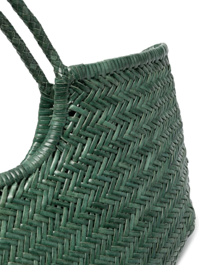 Shop Dragon Diffusion Nantucket Interwoven Leather Tote Bag In Green