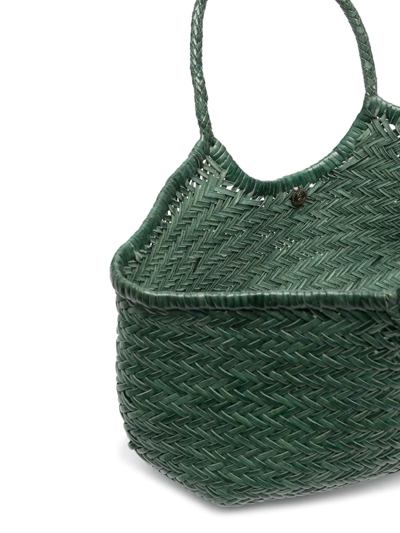 Shop Dragon Diffusion Nantucket Interwoven Leather Tote Bag In Green