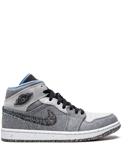 Shop Jordan Air  1 Mid Sneakers In Grau