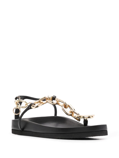 Shop Rabanne Chain-link Flat Sandals In Gold
