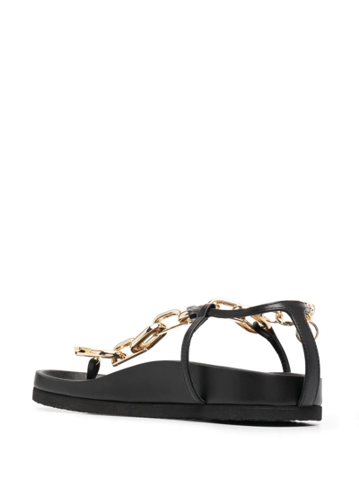 Shop Paco Rabanne Chain-link Flat Sandals In Gold
