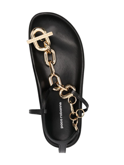 Shop Rabanne Chain-link Flat Sandals In Gold