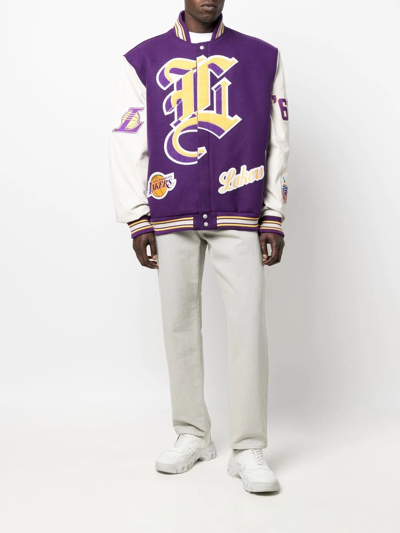 Shop Jeff Hamilton Los Angeles Lakers Bomber Jacket In Purple