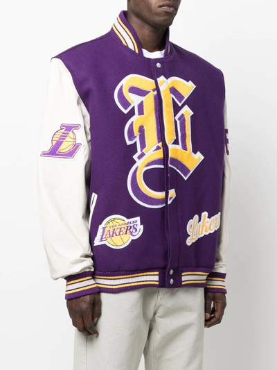 Shop Jeff Hamilton Los Angeles Lakers Bomber Jacket In Purple