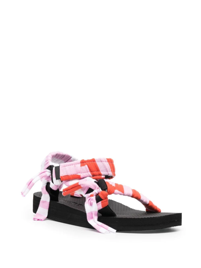 Shop Arizona Love Kules Striped Sandals In Pink