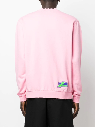 Shop We11 Done Logo-print Cotton Sweatshirt In Pink