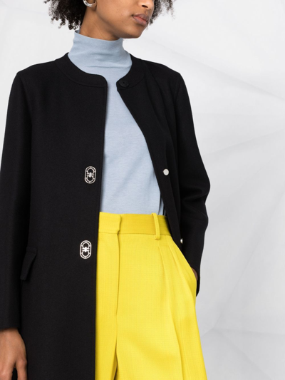 Ferragamo Single-breasted Wool-cashmere Coat In Schwarz