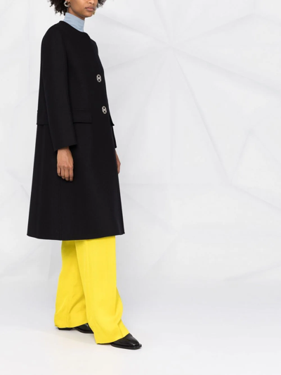 Ferragamo Single-breasted Wool-cashmere Coat In Schwarz