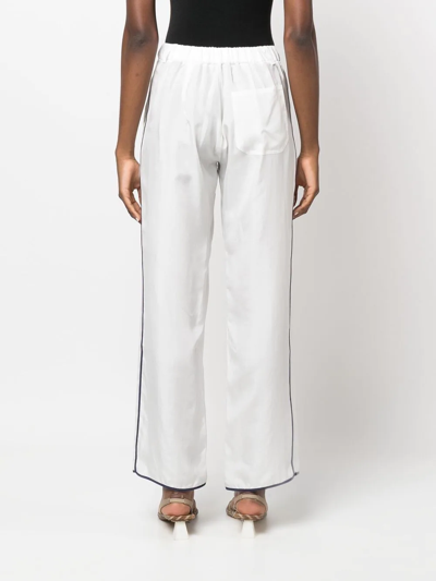 Shop Jejia Contrasting-trim Detail Trousers In White