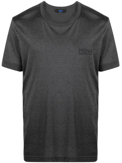 Shop Kiton Chest Logo-print T-shirt In Grey