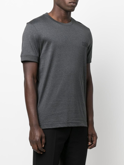 Shop Kiton Chest Logo-print T-shirt In Grey