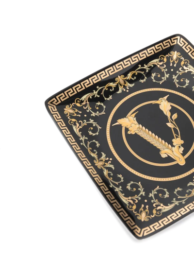 Versace Virtus Gala Black Canape Dish In Black
