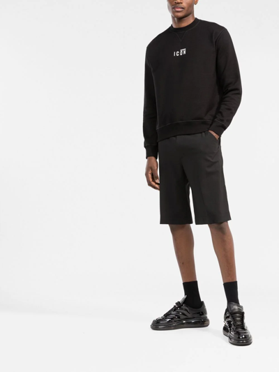Dsquared2 Dsquared Icon Mini Logo Crewneck Sweatshirt In Schwarz