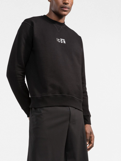 Dsquared2 Dsquared Icon Mini Logo Crewneck Sweatshirt In Schwarz