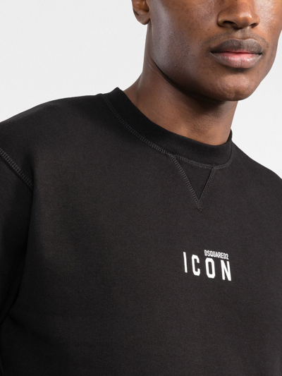 Dsquared2 Dsquared Icon Mini Logo Crewneck Sweatshirt In Schwarz