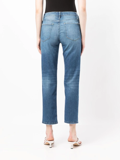 Shop Frame High-waisted Straight-leg Jeans In Blau