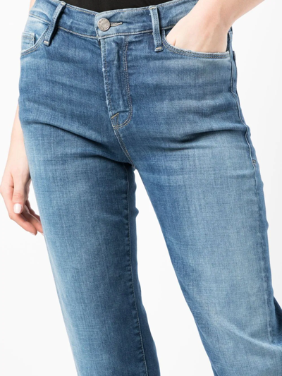 Shop Frame High-waisted Straight-leg Jeans In Blau