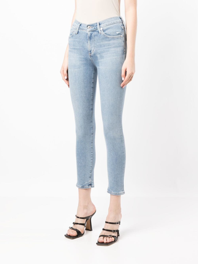 Shop Citizens Of Humanity Mid-rise Skinny Jeans In Blau