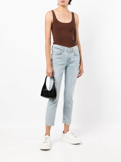 Shop Citizens Of Humanity Mid-rise Cropped Jeans In Blue