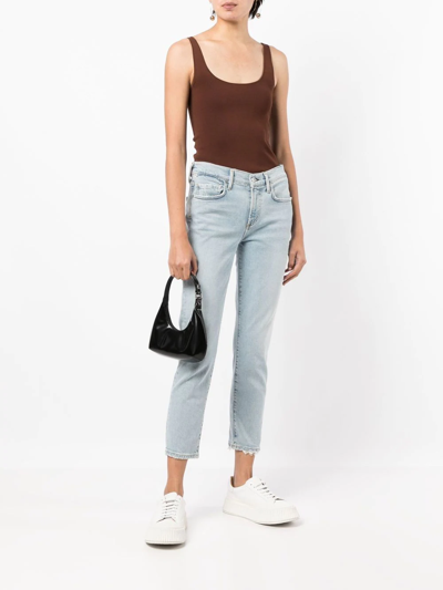 Citizen Of Humanity Refresh Elsa Mid-rise Slim Fit Cropped Denim In Blue