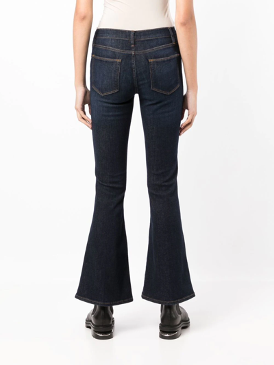 Shop Frame Le High Flared Jeans In Blau