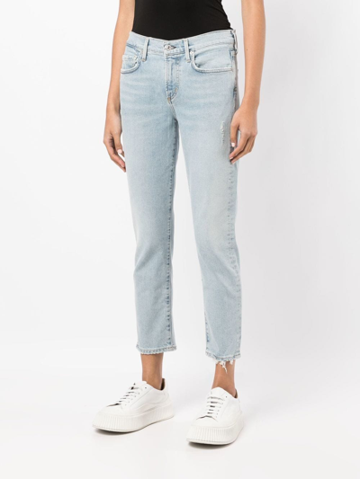 Shop Citizens Of Humanity Mid-rise Cropped Jeans In Blue