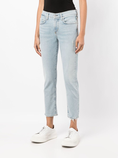 Citizen Of Humanity Refresh Elsa Mid-rise Slim Fit Cropped Denim In Blue