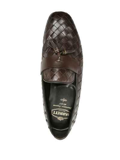 Shop Barrett Interwoven Tasselled Leather Loafers In Braun