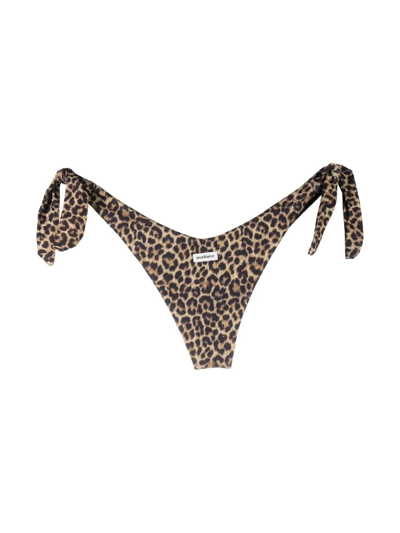 Matinee Nadine Leopard-print Tied Bikini Briefs In Braun