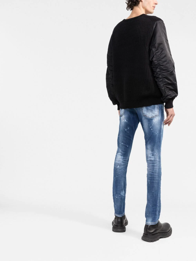 Dsquared2 Dan Ripped Slim-fit Jeans In Blau