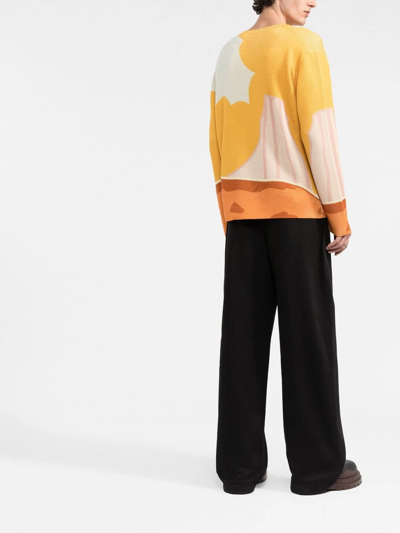 Dsquared2 Llama Country Knitted Jumper In Gelb