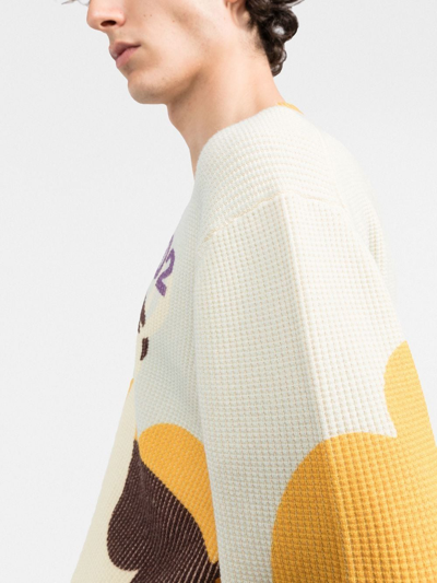 Dsquared2 Llama Country Knitted Jumper In Gelb