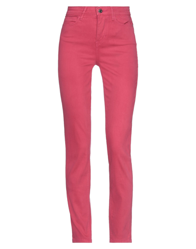Shop Guess Woman Pants Fuchsia Size 26 Cotton, Elastane In Pink