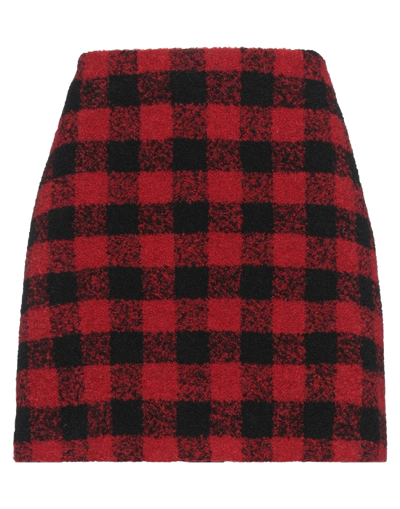 Shop Ermanno Firenze Woman Mini Skirt Red Size 6 Polyester, Acrylic, Alpaca Wool, Virgin Wool