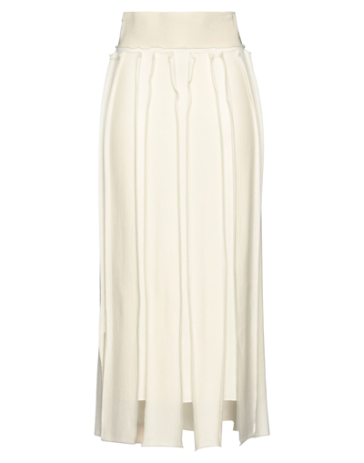 Shop Liviana Conti Woman Midi Skirt Ivory Size 6 Virgin Wool In White