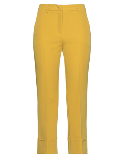 Shop Lvl Level Vibes Level Woman Pants Ocher Size 6 Polyester, Elastane In Yellow