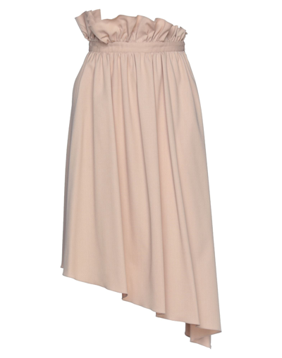 Shop Mm6 Maison Margiela Woman Midi Skirt Blush Size 8 Polyester, Virgin Wool, Elastane In Pink