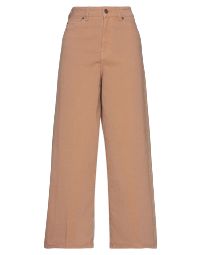 Shop Victoria Beckham Woman Pants Camel Size 26 Cotton In Beige